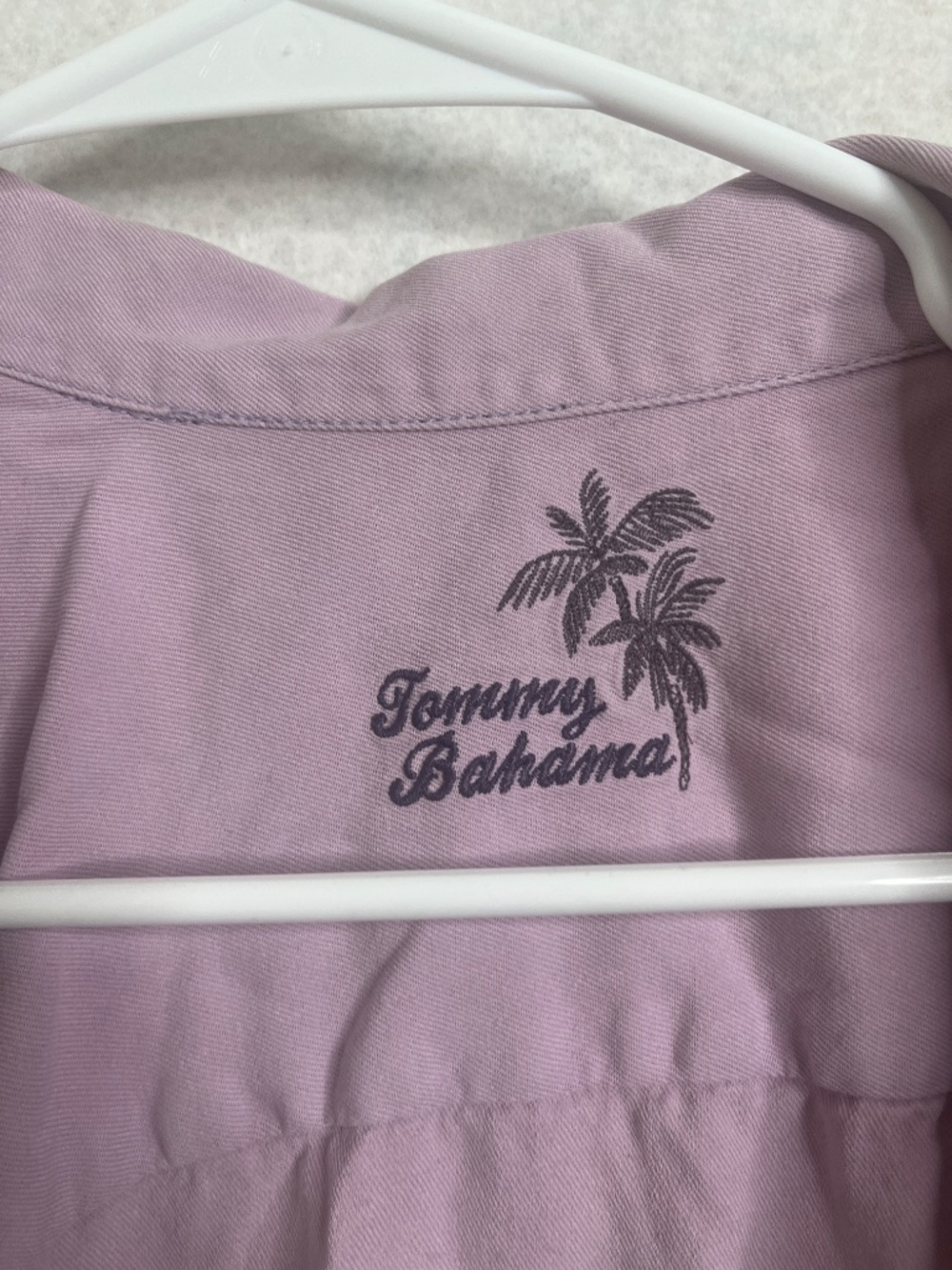 Tommy Bahama 100% Silk Button Down Shirt Purple Short Sleeve XL - Picture 3 of 5
